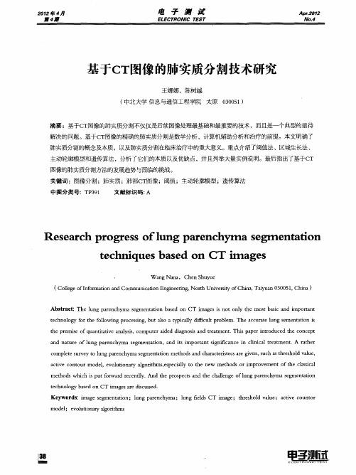 基于CT图像的肺实质分割技术研究