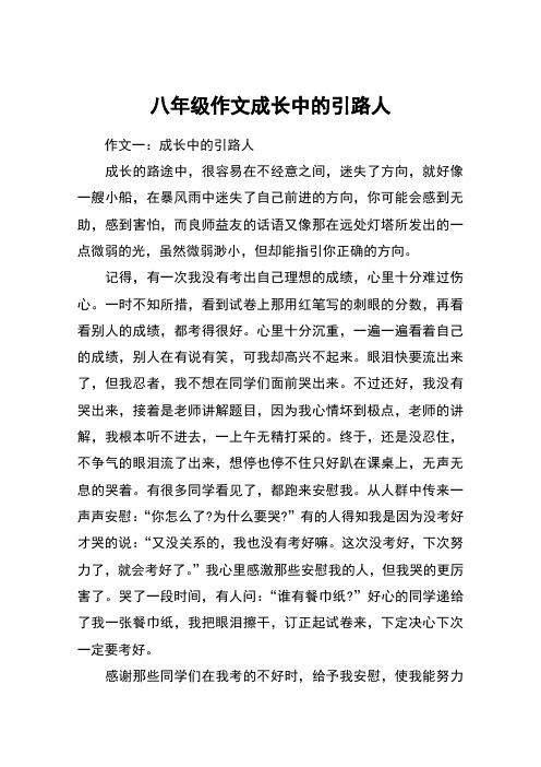 八年级作文成长中的引路人