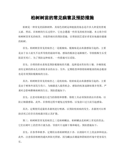 柏树树苗的常见病害及预防措施