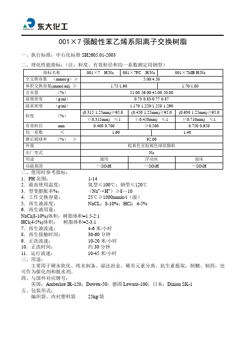 树脂石化标准技术指标