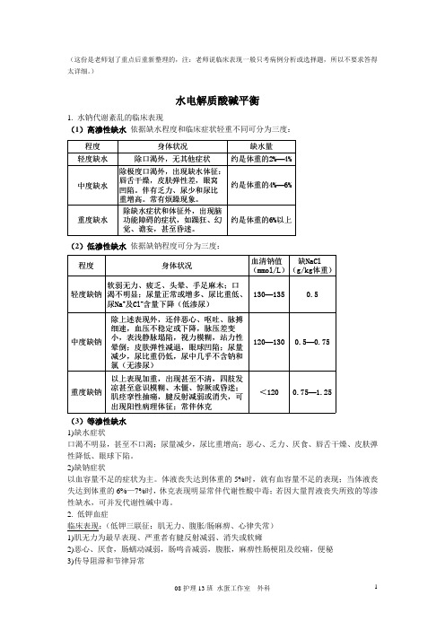 外科护理学重点(整理版)