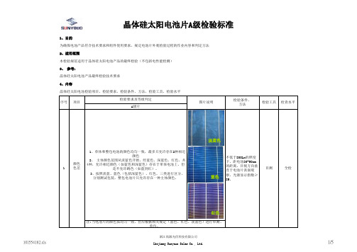 电池片检验指导书(SY2012版)