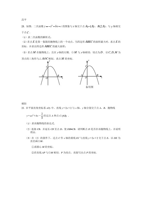 中考数学第25题专题