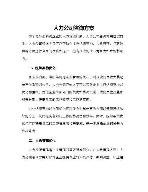 人力公司咨询方案