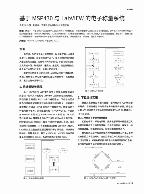 基于MSP430与LabVIEW的电子称量系统