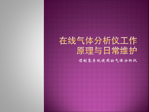 在线气体分析仪原理与常见故障处理资料