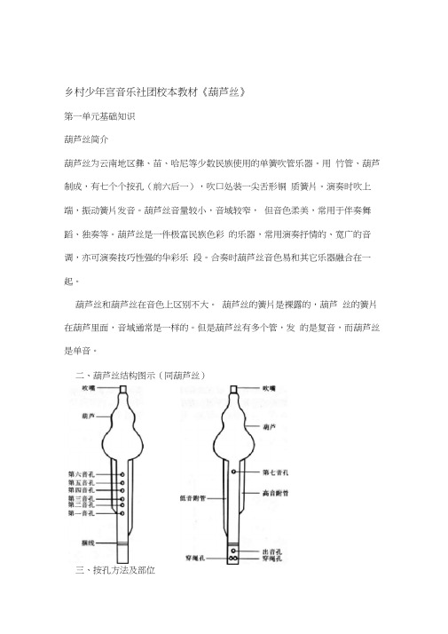 葫芦丝教学教材课件资料