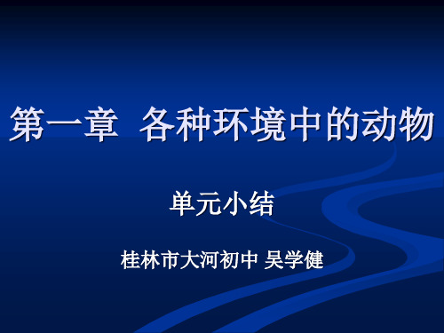 吴学健课件第一章各种环境中的动物小结