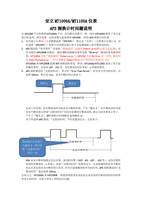 MT1000A的APS倒换问题说明