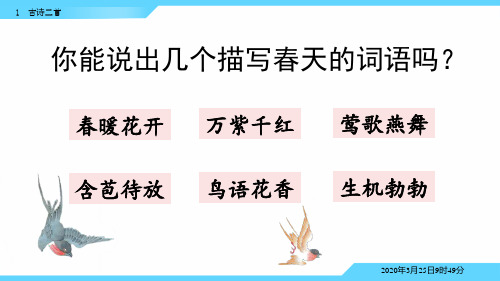 部编版语文二年级下册古诗二首《村居》《咏柳》PPT课件