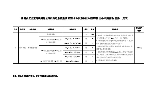 新建西安至宝鸡铁路客运专线四电系统集成XBZH-1标段第四