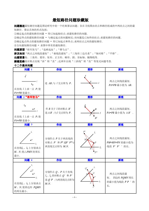 初中最短路径问题