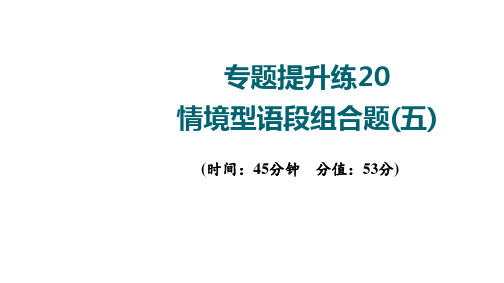 新高考语文全国通用版专题提升练20 情境型语段组合题(五)课件(43张PPT)