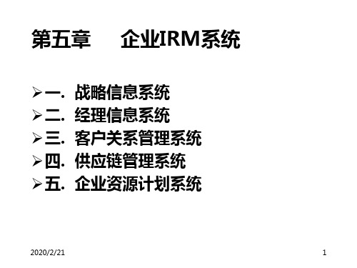 企业信息资源管理第五章 企业IRM系统PPT课件