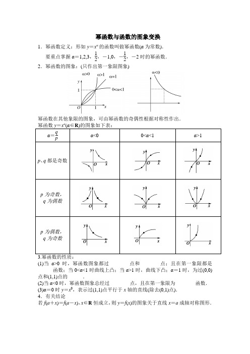 幂函数与函数的图像变换