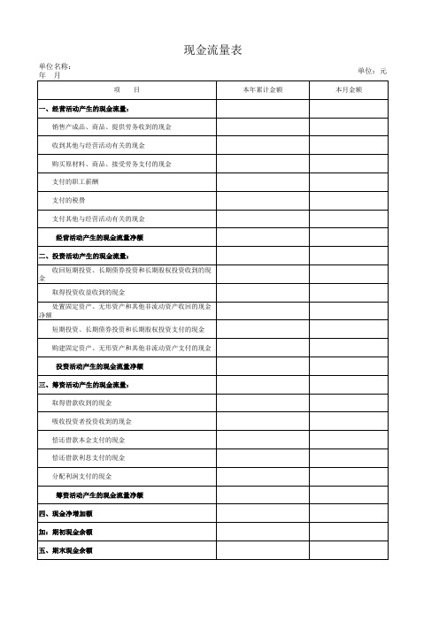 新小企业会计准则现金流量表