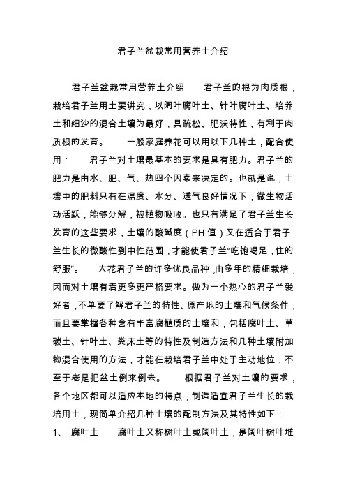 君子兰盆栽常用营养土介绍