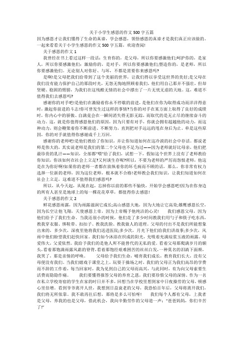 关于小学生感恩的作文500字五篇