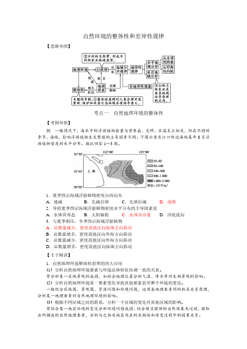 备战高考地理-自然环境的整体性和差异性规律