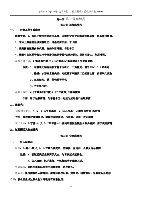 药物化学知识点总结复习整合资料(全)