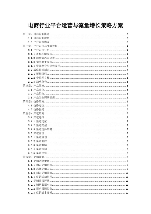 电商行业平台运营与流量增长策略方案