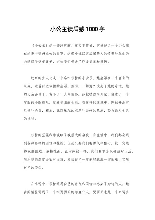 小公主读后感1000字