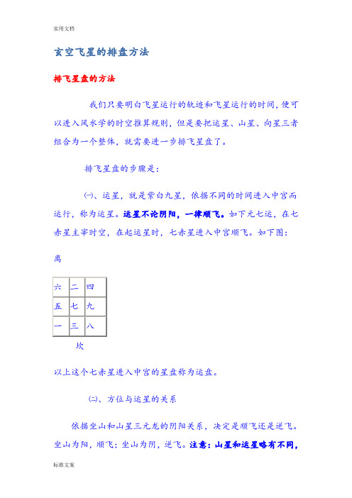 玄空飞星地排盘方法