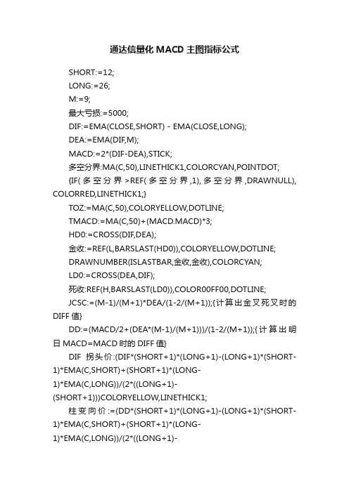 通达信量化MACD主图指标公式