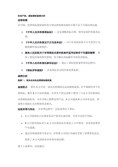 知识产权：商标侵权案例分析