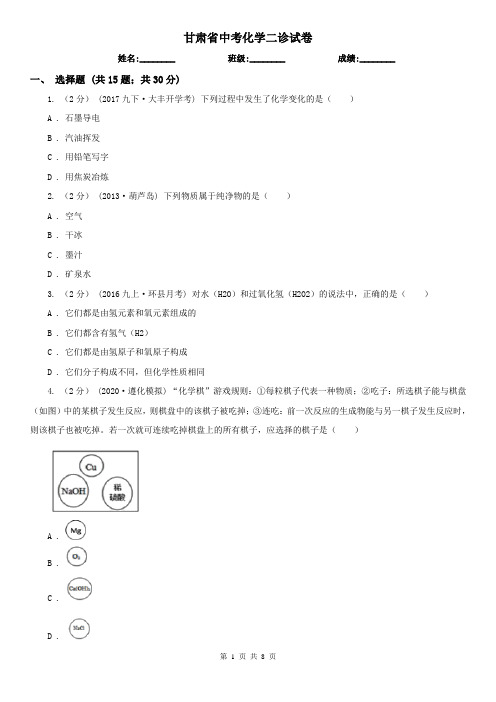 甘肃省中考化学二诊试卷