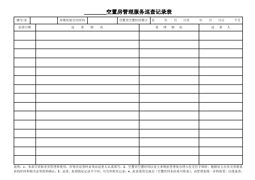 空置房管理服务巡查记录表