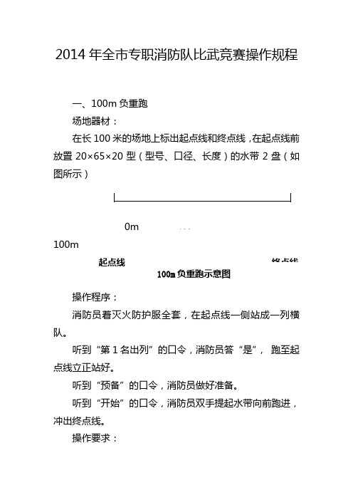 2014年全市专职消防队比武竞赛操作规程