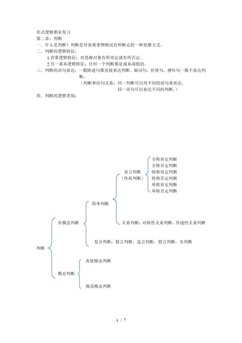 形式逻辑期末复习-第二章-蔡倩雯