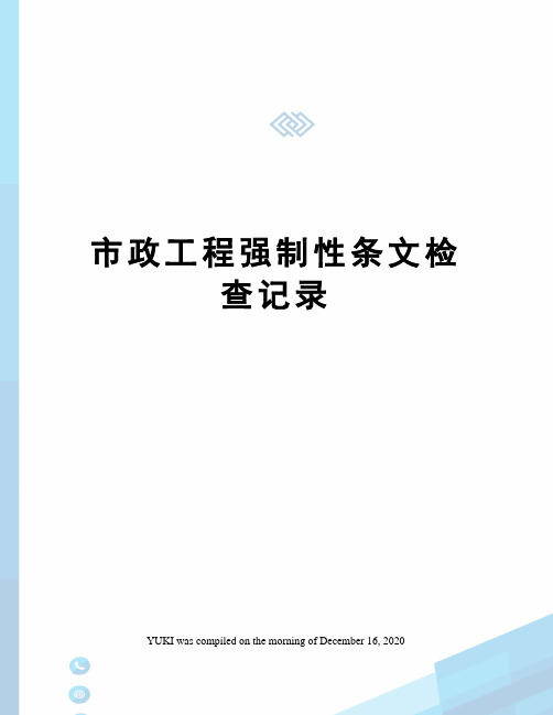 市政工程强制性条文检查记录