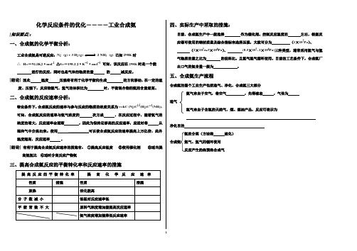 化学反应条件的优化――――工业合成氨