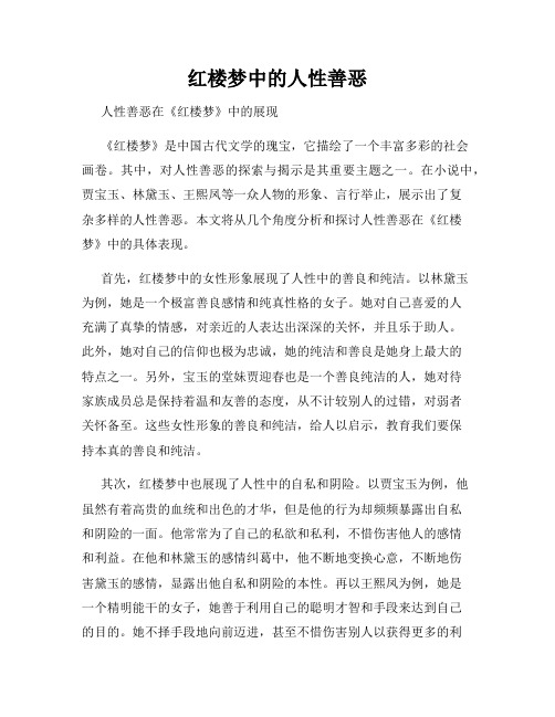 红楼梦中的人性善恶