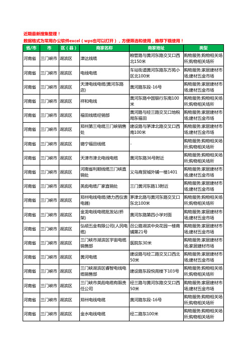 2020新版河南省三门峡市电线电缆工商企业公司商家名录名单黄页联系方式电话大全77家