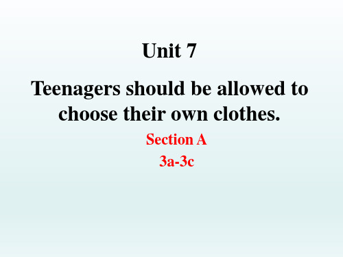 2020-2021学年人教版九年级英语 Unit7 section A 3a -3c阅读课精讲课件