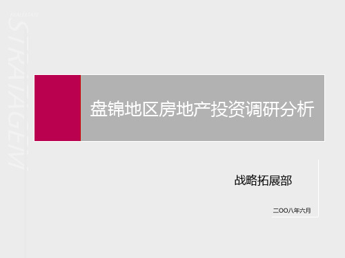 盘锦地区房地产投资调研报告