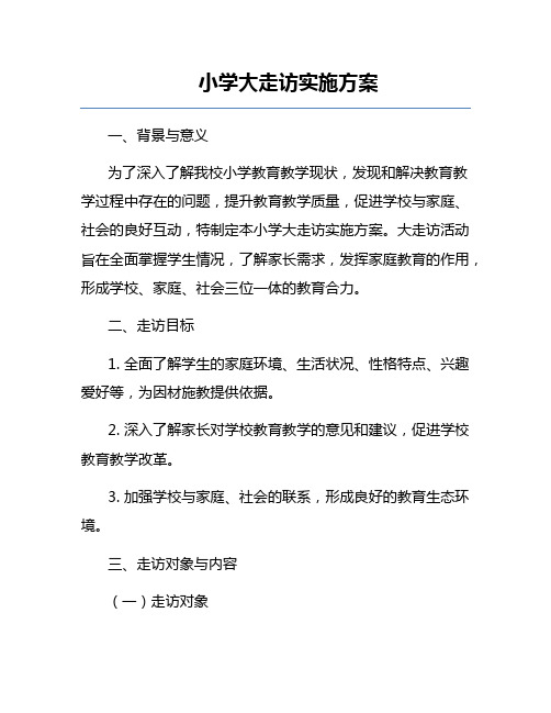 小学大走访实施方案