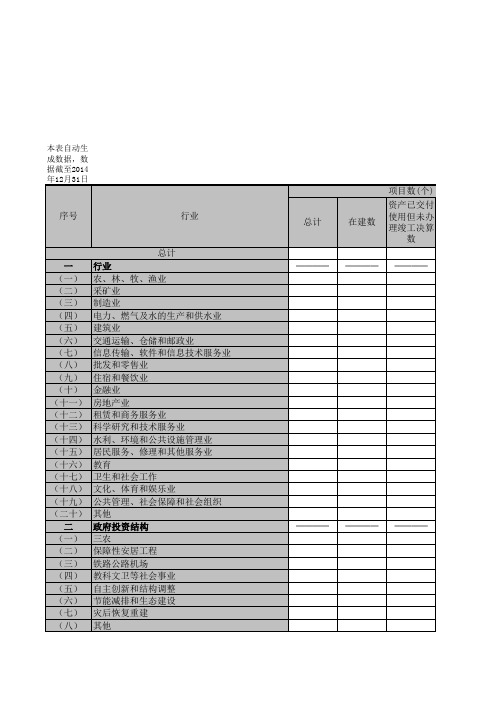 固定资产投资报表04表——项目统计分析表