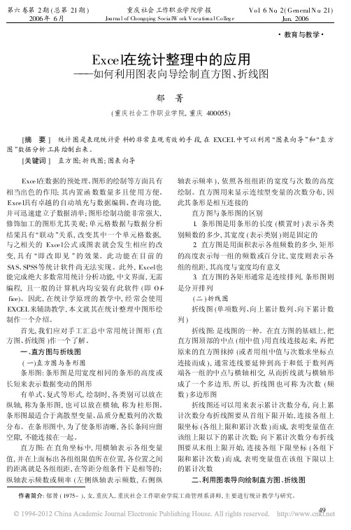 Excel在统计整理中的应用_如何利用图表向导绘制直方图_折线图_郁菁