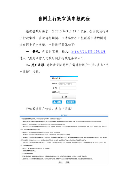 省网上行政审批申报流程