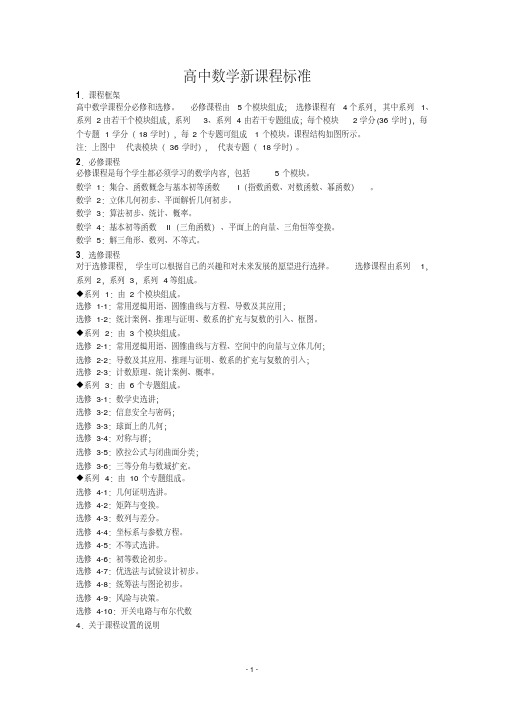 高中数学新课程标准(解读)