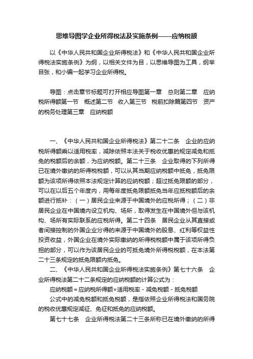 思维导图学企业所得税法及实施条例——应纳税额