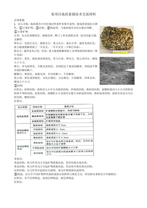 地质素描技术交流材料