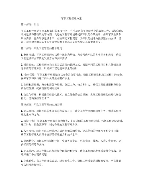 军队工程管理方案