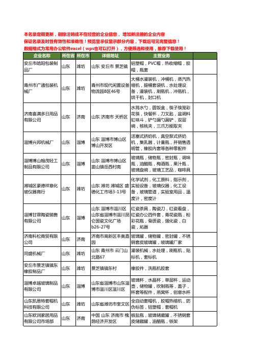 新版山东省瓶套工商企业公司商家名录名单联系方式大全26家