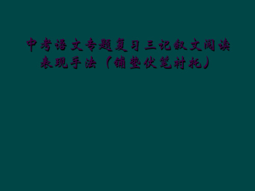 中考语文专题复习三记叙文阅读表现手法(铺垫伏笔衬托)