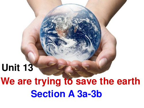 九年级英语unit13 we are trying to save the earth sectionA 3a-3c